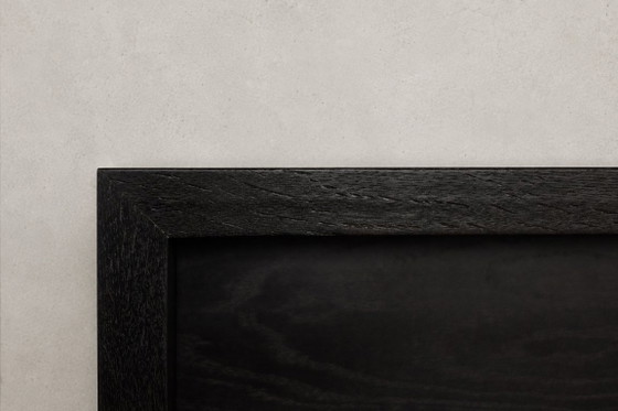 Image 1 of Vintage Mid-Century Modern Scandinavian Dark Oak Sideboard with Wooden & Metal Handles, 1960s