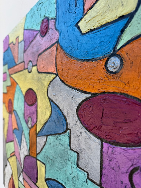 Tableau abstrait géométrique coloré – Peintures et dessins, Toile (photo 9 of 14)