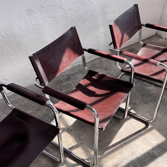 Image 1 of Set of 4 MG5 Leather Chairs by Matteo Grassi, 1970