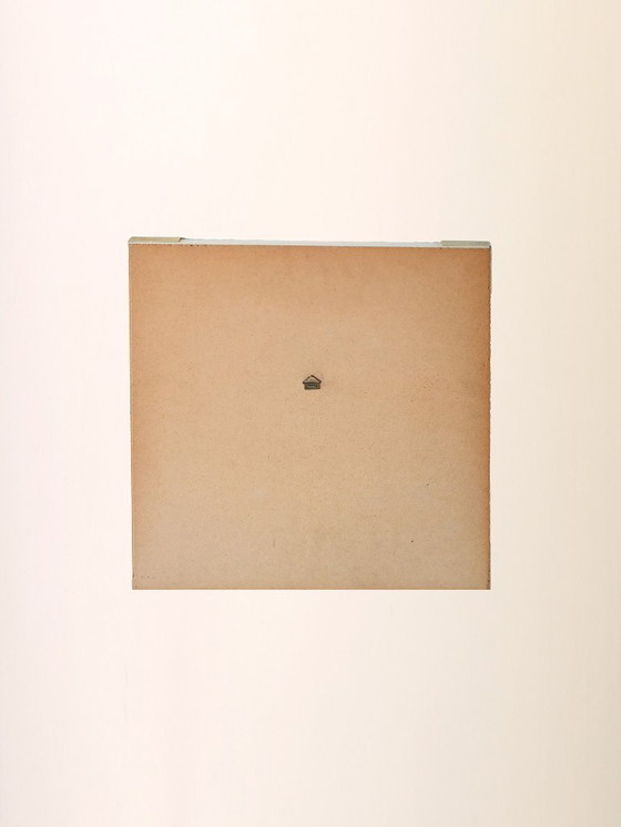 Image 1 of 1940s/50s Scandinavian Wall Mirror with White Frame and Brass Details