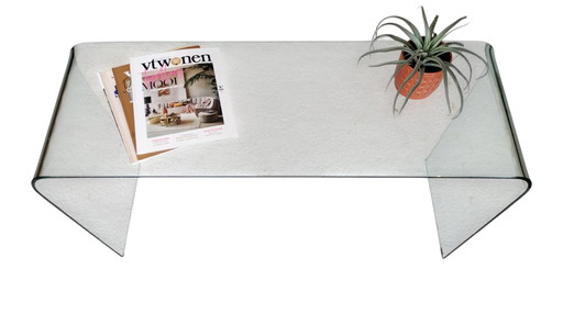 Glazen design sidetable, console in Fiam stijl 