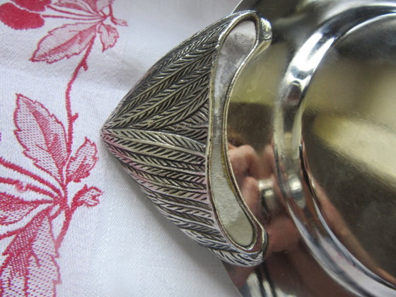 Image 1 of Verzilverd dienblad met eendenkop en -staart, vergelijkbaar met SILEA, vintage