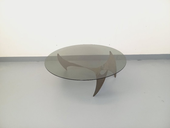 Image 1 of Vintage Propeller Coffee Table by Knut Hesterberg in Steel and Smoked Glass from the 1960s