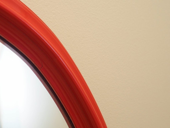 Image 1 of Miroir à cadre rouge, design danois, années 1970, fabriqué au Danemark