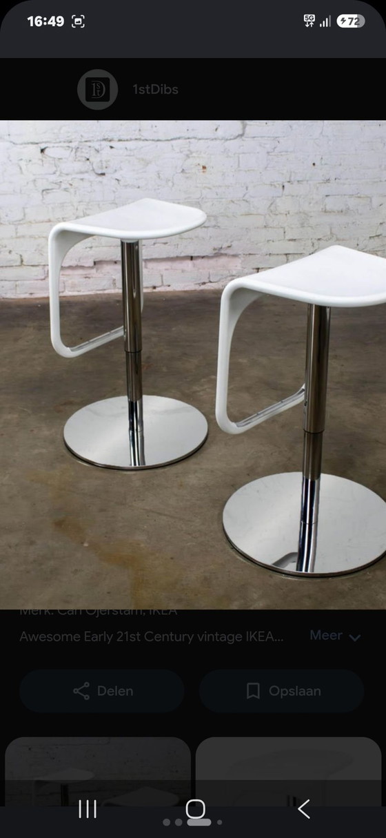 7 Sgabelli da bar Ikea Urban, Plastica, Cromo, Argentato (foto 3 di 5)