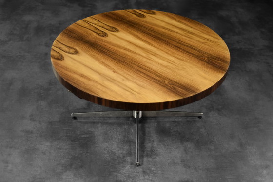 Image 1 of Vintage Mid-Century German Modern Round Rosewood Coffee Table from Ilse Möbel, 1970s