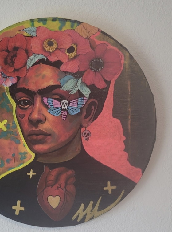 Image 1 of Frida Kahlo Portrait – Unbreakable Bloom (Original Painting)
