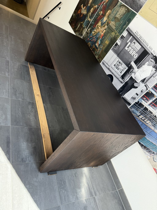 Bureau Hostede Raanhuis 210 x 90 x 78 cm donkerbruin hout