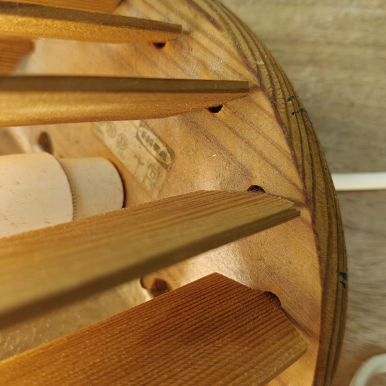 Image 1 of Lampade da parete vintage IKEA in legno – Set da 2 | Design a doghe regolabili