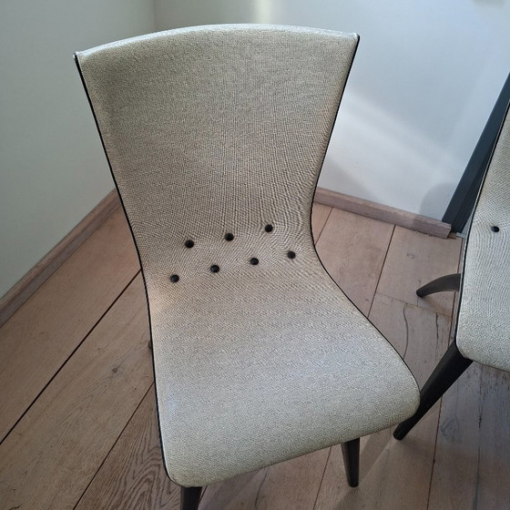 Mid Century Swing Chair Van Os Culemborg – Eetkamerstoelen, Textile, Wood (photo 2 of 6)