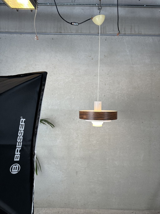 Vintage hanglamp - metaal en opaline