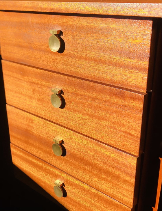 Image 1 of Skandinavischer Schreibtisch aus furniertem Holz mit Kufengestell