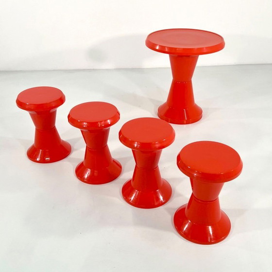 Image 1 of Set of Taormina Table & Stools from Giganplast, 1970s