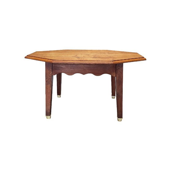 Image 1 of Tavolino da caffè francese antico in rovere con piedini in bronzo, circa 1900