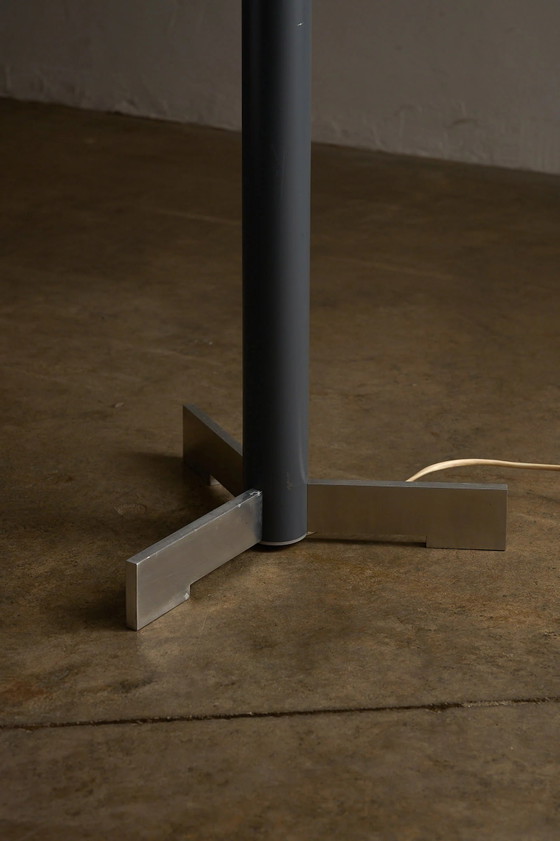 Industrial Minimalist Floor Lamp with Cylindrical Diffuser, Europe, 1970s, Floor lights, polished steel, Metal (photo 5 of 6)
