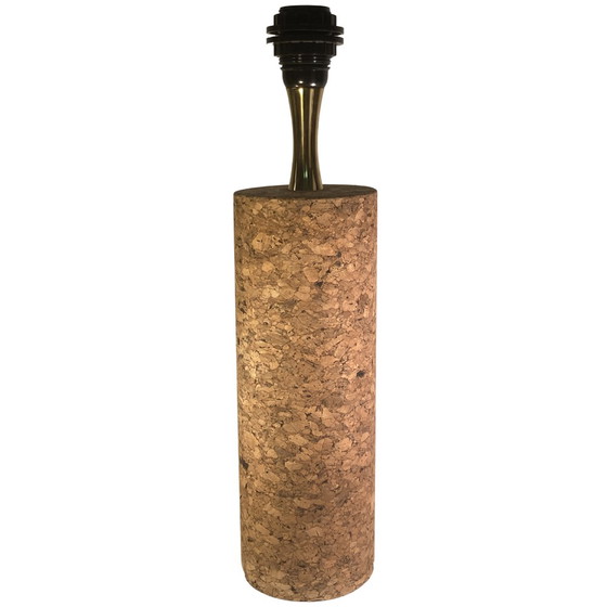 Image 1 of  Mid-Century Italian Cork And Brass Table Lamp