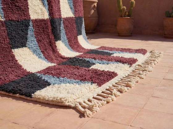 Image 1 of Berberkleed van zuivere wol, handgemaakt volgens traditionele methoden, afmeting 2/3 m