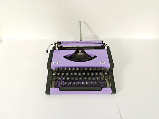 Vintage Purple Typewriter Unis TBM De Luxe, Mid Century Modern, Midcentury 70s, Portable Manual Typewriter, Working Typewriter
