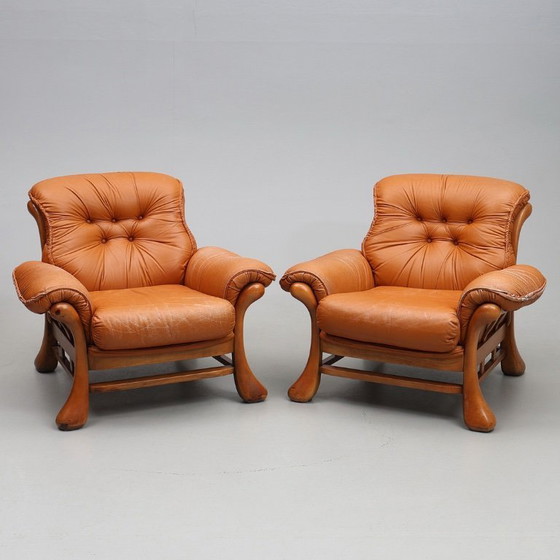 Image 1 of Leather Seating Set, 3 Pieces 