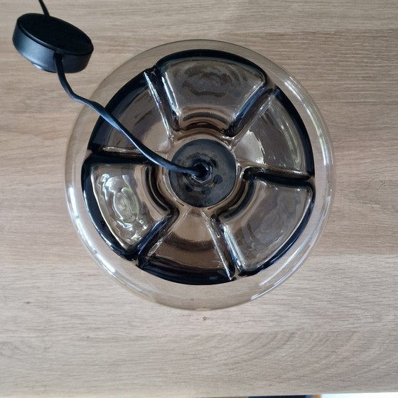 Image 1 of Lampe de table vintage Süssmuth Leuchten, verre fumé, lampe champignon, style futuriste