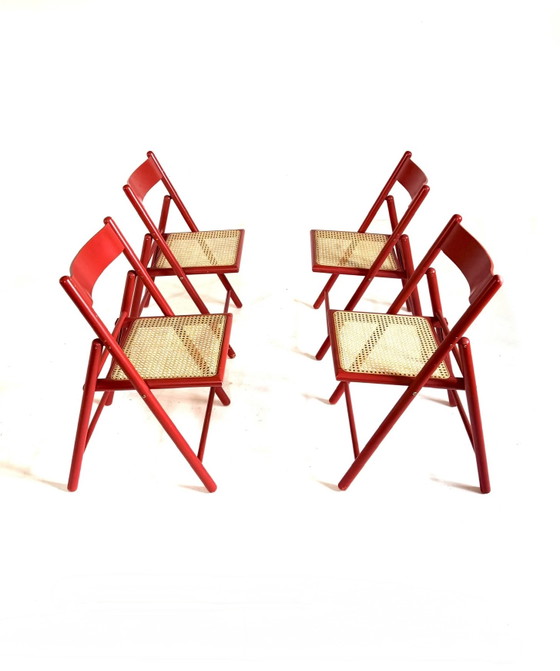 4x sedia pieghevole vintage in webbing anni ‘70 – Sedie pieghevoli, Legno, Vimini (photo 5 of 7)