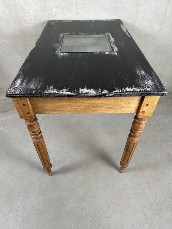 Antique Wooden Work Table – Side tables, Glass (photo 12 of 14)