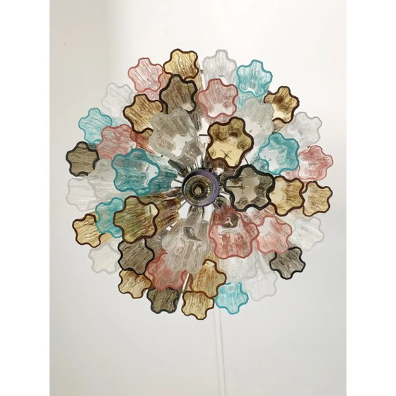Image 1 of Hedendaagse veelkleurige Tronchi Murano glazen kroonluchter