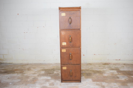 Image 1 of Antique Wooden Drawer Cabinet File Cabinet