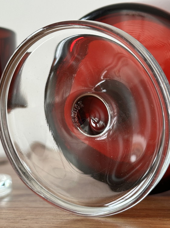 Image 1 of Luminarc Verrerie D’arques Ruby Red champagne/dessert coupes