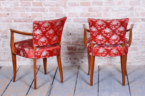Ensemble de deux fauteuils Art déco restaurés, par Jules Leleu, Hêtre, France, années 1930 – Textile, Wood (photo 4 of 9)