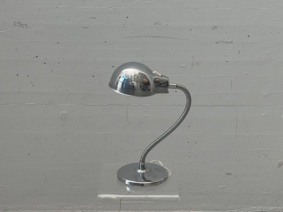Image 1 of Chrome table lamp with gooseneck, Italy, 1960s