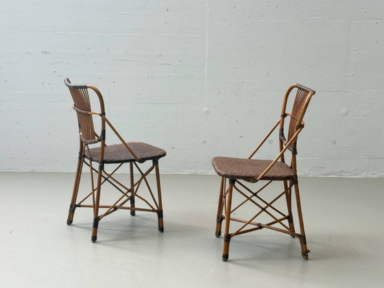 Image 1 of Set of 2 vintage designer chairs by Yuzuru Yamakawa made of bamboo