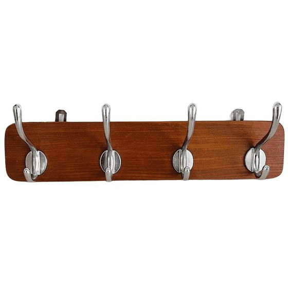 Image 1 of Porte-manteau vintage danois en teck chromé, années 1960