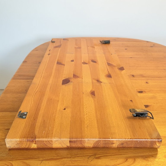 Image 1 of Vintage ovaal grenen tafel met verlengbaar blad