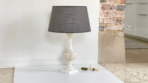 Lampe Medicis Pierre D'Albatre Vintage – tafellampen, Textile, Stone
