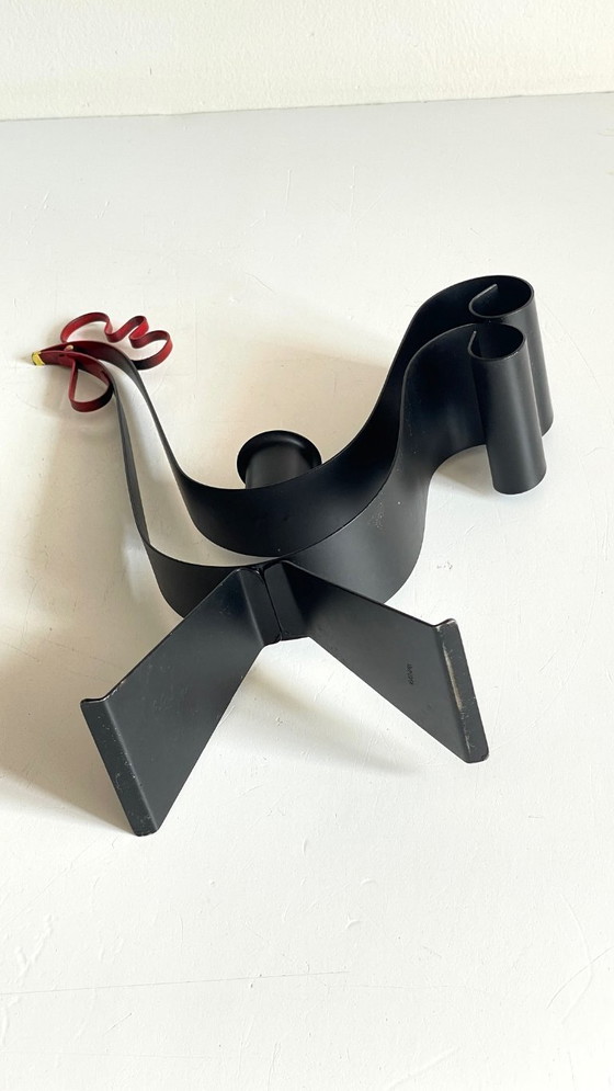 Image 1 of Vintage Swedish Rooster Shaped Metal Candlestick