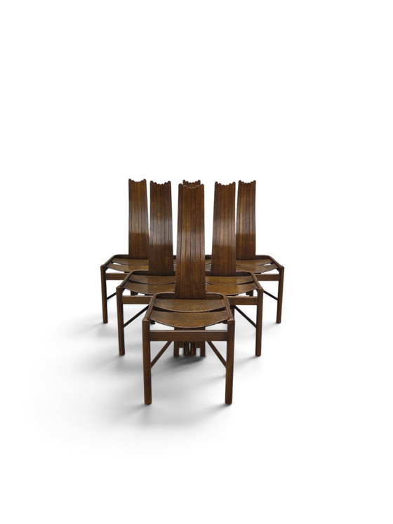 Sillas de comedor de respaldo alto Allmilmo – Textile, Wood (photo 3 of 8)