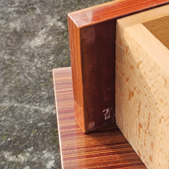 Image 1 of VALENTINES OFFER - French Mid Century Nightstand-French Vintage Bedside Table-High Gloss Finish-60s