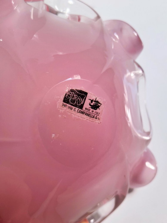 Image 1 of Murano Bowl / Ashtray 1950s Vintage Alfredo Barbini Vetreria G. Campanella Rosa Swirl