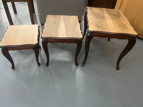 Image 1 of Juego de 3 mesas auxiliares retro