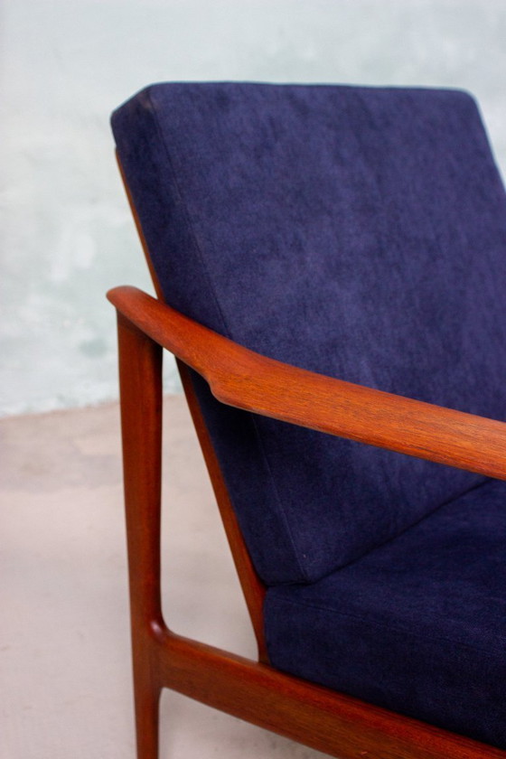 Image 1 of Vintage teakhouten fauteuil Ib Kofod Larsen Deense Easy Chair