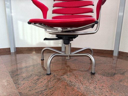 Offerta a tempo limitato! Poltrona direzionale De Sede in pelle rossa unica (Skeleton)