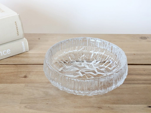 Scodella vintage brutalista Iittala “Lunaria” in vetro di Tapio Wirkkala, Finlandia, anni '70