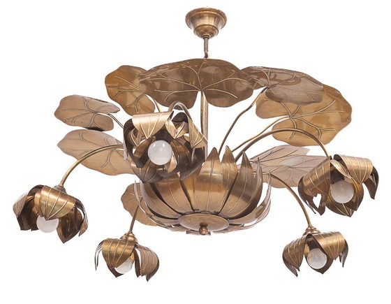 Lustre Nénuphar 10 Feux Maison Jansen – Brass (photo 7 of 11)
