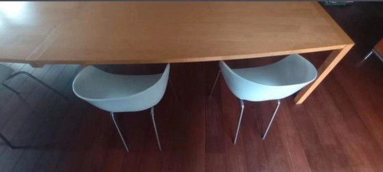 Image 1 of Very large maple design dining conference table solid 425 cm.