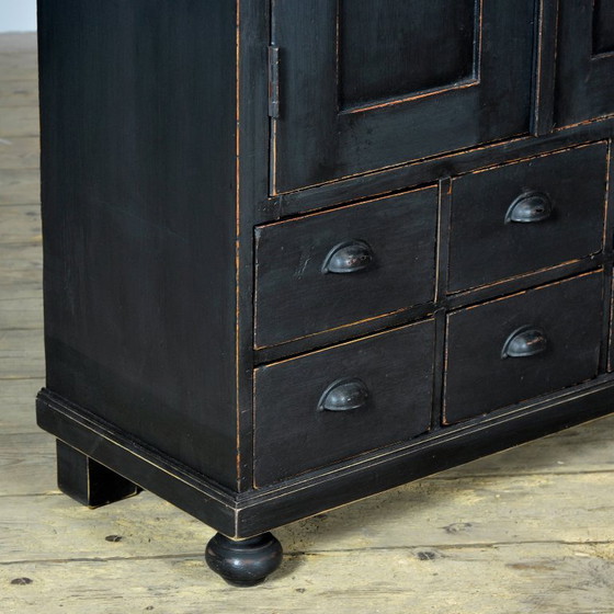 Pine Cabinet With 6 Drawers, Circa 1920 – Metal, Wood, Vintage (photo 7 of 11)