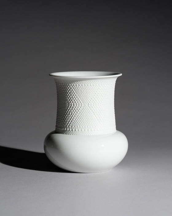 Image 1 of Sculptural Rosenthal Studio-Line Vase Duo Tapio Wirkkala Black & White Porcelain