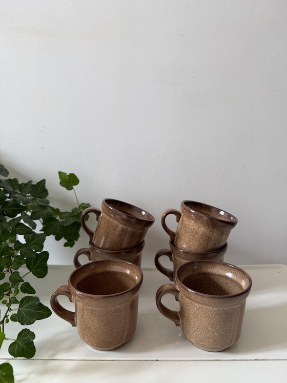 Image 1 of Set of 6 ceramic coffee mugs, 1970s