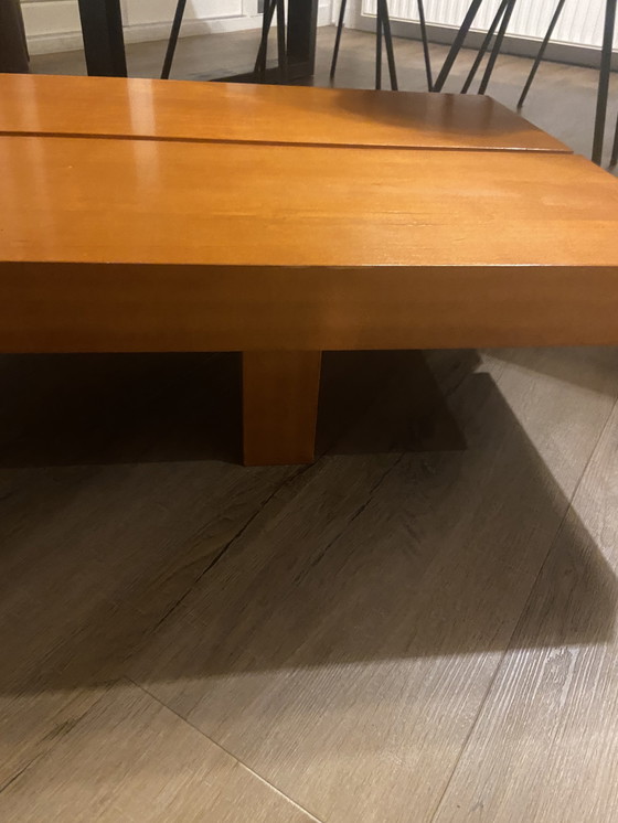 Image 1 of 80S Japanese Low Wood Veneered Coffee Table Coffee Table