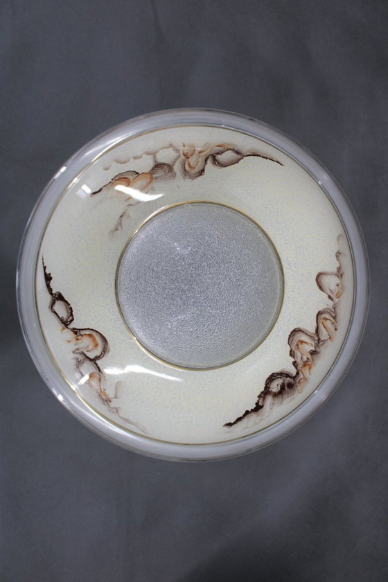 Image 1 of 1940s Restored Brass Table Lamp with Glass Shade